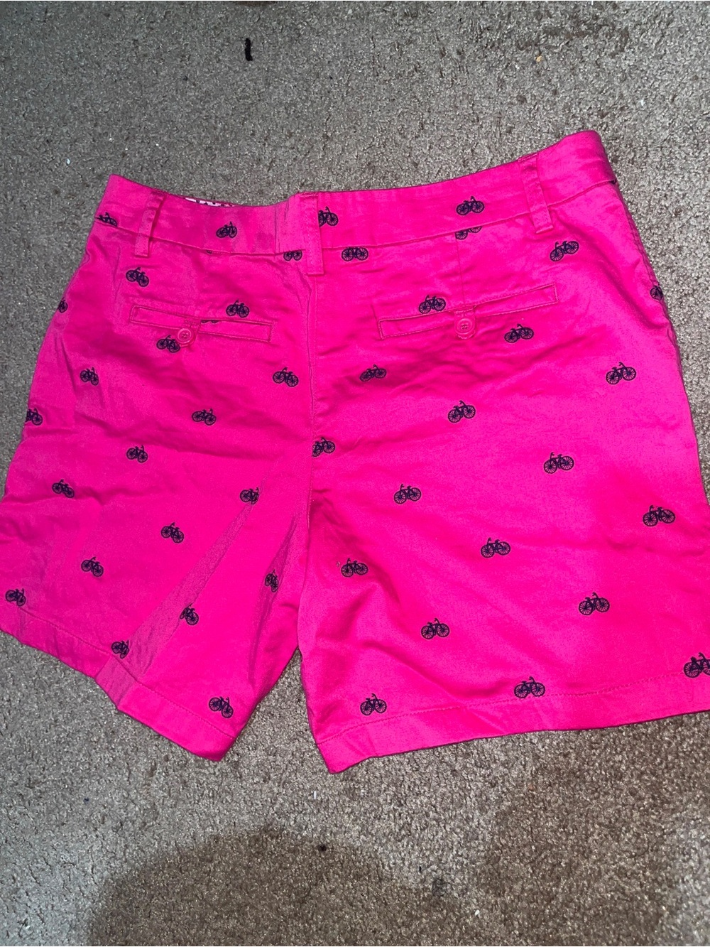 Cambridge Dry Goods Hot Pink Bicycle-Embroidered Bermuda Shorts
